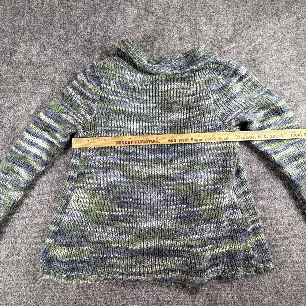 Olivia Sky Cardigan Women L‎ Blue Green Boho Open Front Cozy Cottagecore Chunky - Picture 10 of 13
